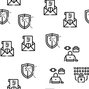 Pentesting Software Seamless Pattern Vector 库存插图