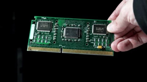 Pentium III Processor: A Bare Microchip Stock Footage 302073118