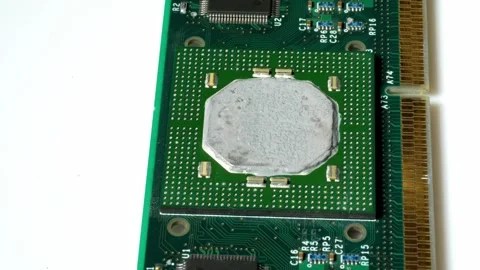Pentium III Processor: A Bare Microchip Video stock 302073142