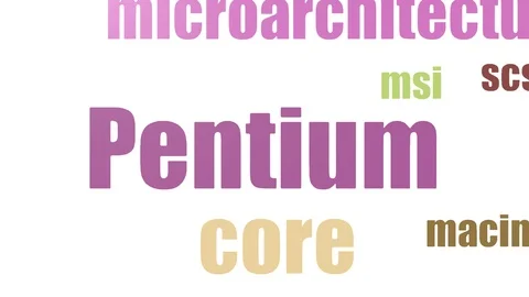 Pentium Word Cloud Animated On White Background Stock Footage 107234508