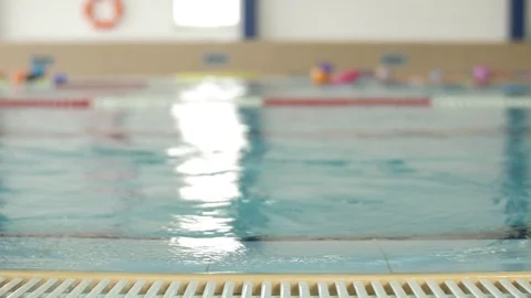 Peolple in olympic pool slow motion 4k Stock Footage 85243831