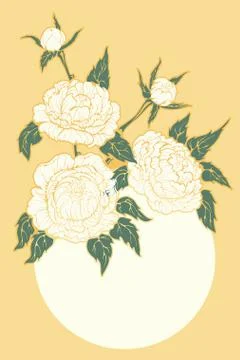 Peonies flower composition Stock Illustration