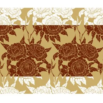 Peonies flower composition Stock Illustration