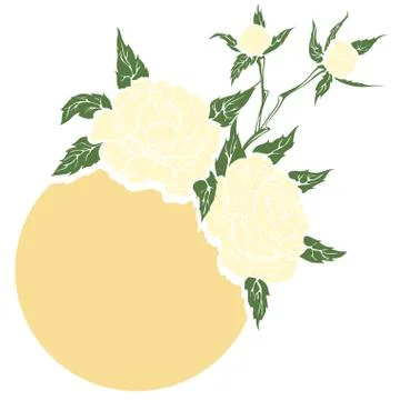Peonies flower composition Stock Illustration