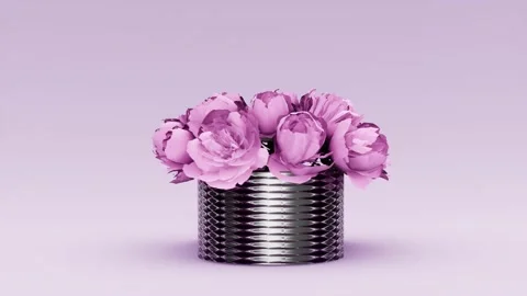 Peonies on a soft pink background. Background for March 8 Stock Footage 233723791