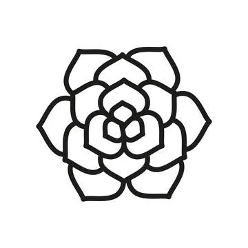 Peony flower icon features a soft and elegant design Stock Illustration