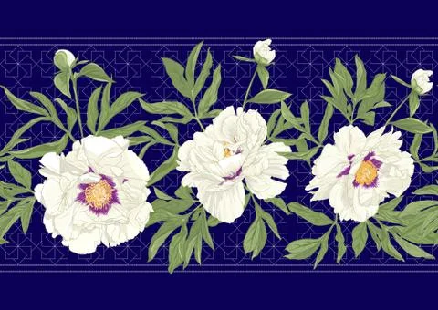 Peony flowers.. Stock Illustration