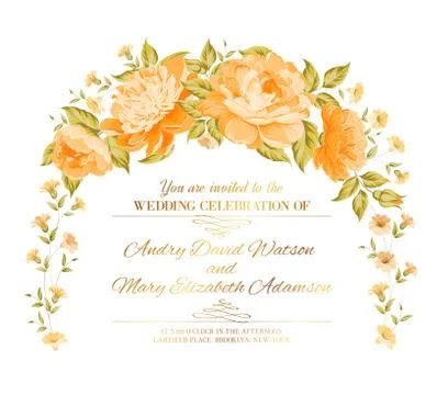Peony garland. Stock Illustration
