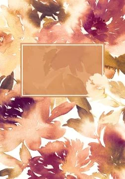 Peony greeting card Stock Illustration