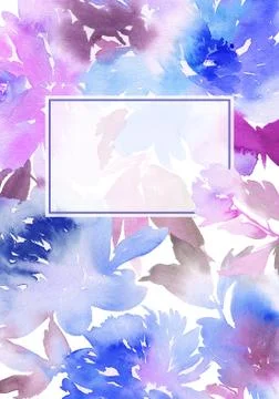 Peony greeting card Stock Illustration