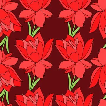 Peony seamless pattern Illustrazione stock