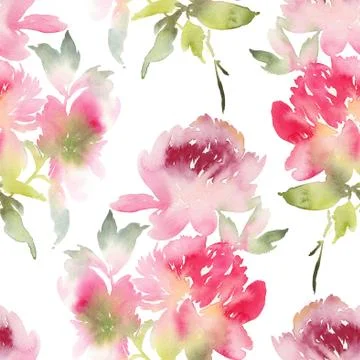 Peony seamless pattern Illustrazione stock
