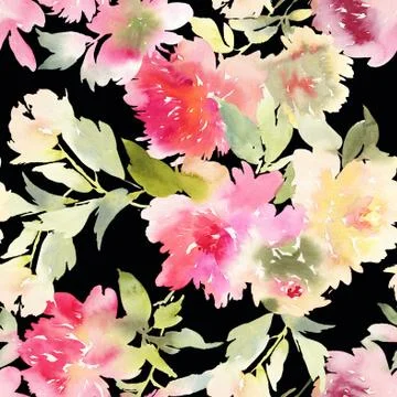 Peony seamless pattern. Stock Illustration