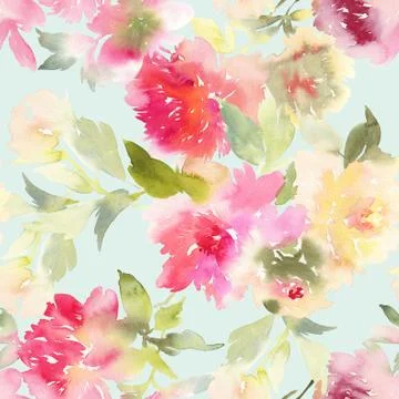 Peony seamless pattern. Stock Illustration