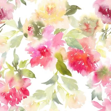 Peony seamless pattern. Stock Illustration