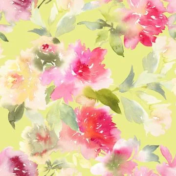 Peony seamless pattern. Illustrazione stock