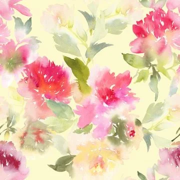 Peony seamless pattern. Stock Illustration