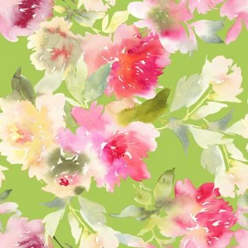Peony seamless pattern. Stock Illustration