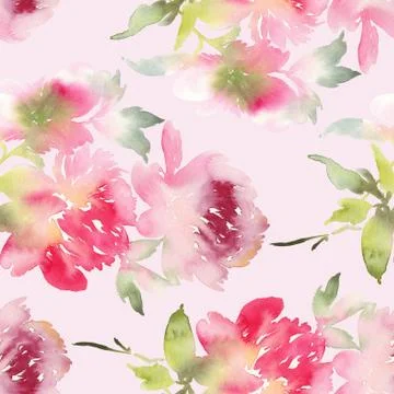 Peony seamless pattern Illustrazione stock