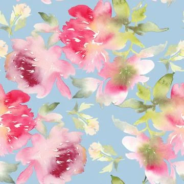 Peony seamless pattern Stock Illustration