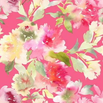 Peony seamless pattern. Stock Illustration