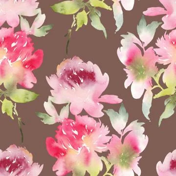 Peony seamless pattern Illustrazione stock