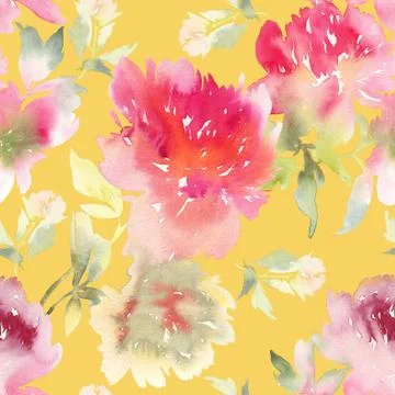 Peony seamless pattern Stock-Illustration