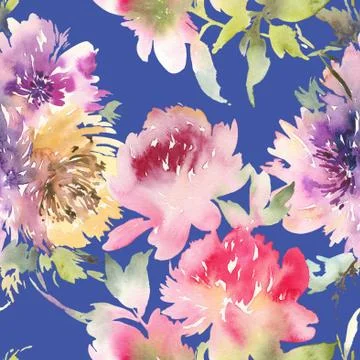 Peony seamless pattern Illustrazione stock