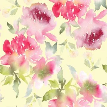 Peony seamless pattern Stock Illustration