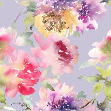 Peony seamless pattern Illustrazione stock