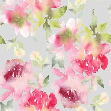 Peony seamless pattern Stock Illustration
