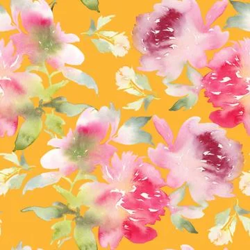 Peony seamless pattern Stock Illustration