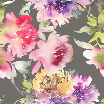 Peony seamless pattern Illustrazione stock