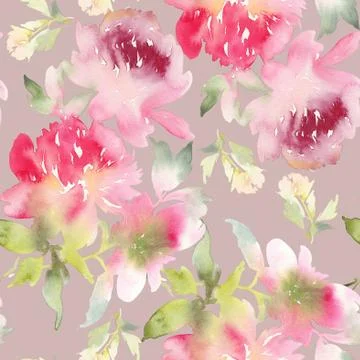 Peony seamless pattern Stock Illustration