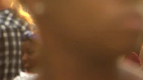 People-1, crowd, slow motion, golden backlight, walking &amp; standing Stock Footage 41893036