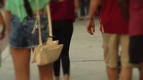 People-14F, crowd, Shoulders down,  blurred edge,frear view mostly young women Stock Footage 41894029