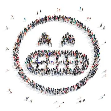 People 3d creative shape Stock Illustration