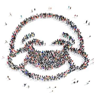 People 3d creative shape Stock Illustration