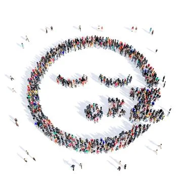 People 3d creative smiley Stock Illustration