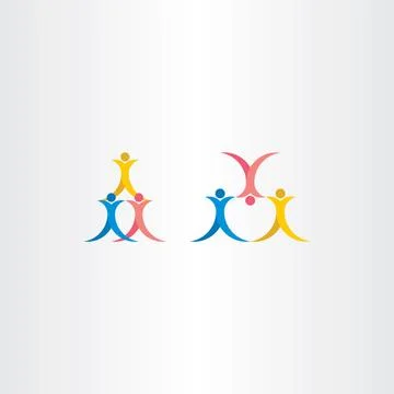 People acrobatics vector icon symbol Illustrazione stock