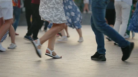 People actively and joyfully dancing and spending their free time Stock Footage 246448386