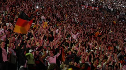 People Agglomeration Cram Supporter Crowd Applause Applauding Football Match Fan Stock Footage 43140074