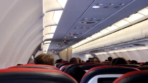 People in the airplane Stock Footage 77863326