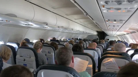 People On An Airplane Stock Footage 89510848