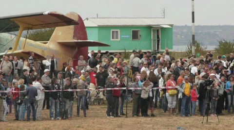 People at airshow Stock Footage 38568502