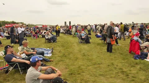 People at airshow, timelapse Stock Footage 24951074