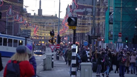 People in Amsterdam Stock Footage 87501358