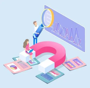 People Analysing Stats and Data in Visual Form イラスト素材