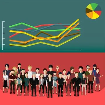 People with analytics Stock Illustration
