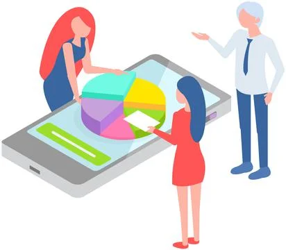 People analyzing chart, doing data analysis. Business data researching. Increase Stock Illustration